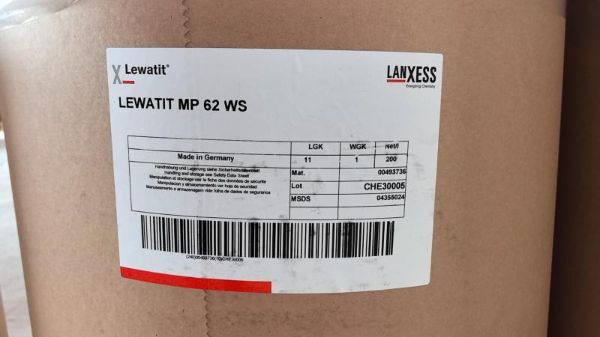 德国朗盛MP62WS大孔弱碱阴离子交换树脂